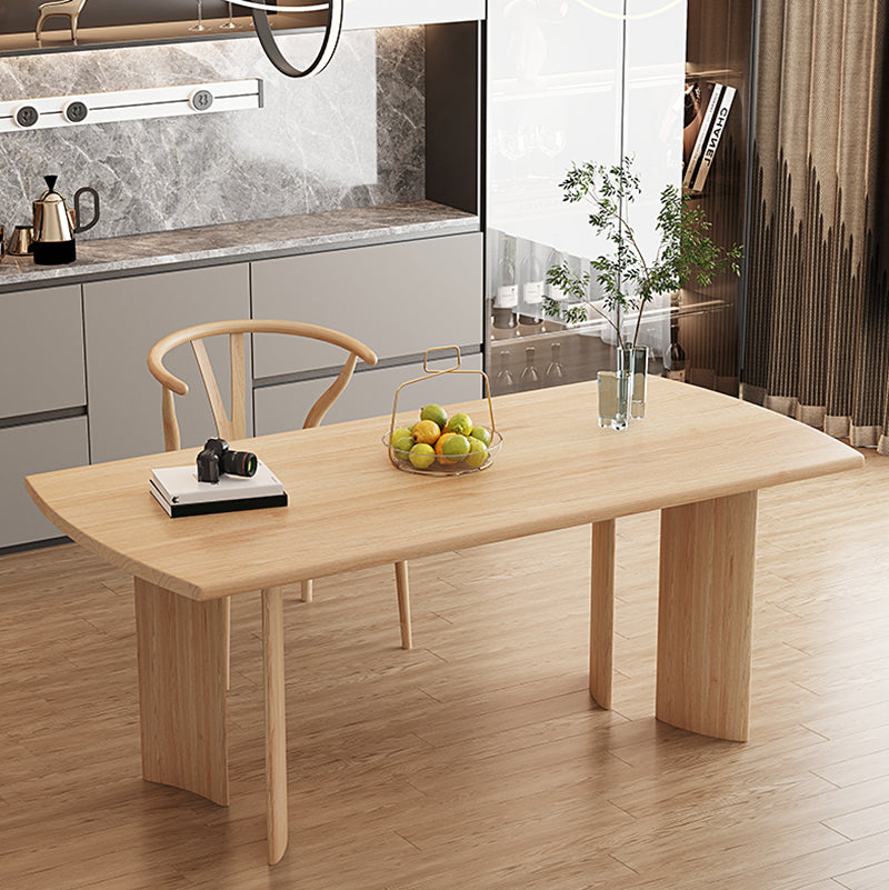 Modern Ash Wood Dinette Set 1/2/4/5 Pieces Rectangle Beige Dining Table Set 2 Pieces: Table, 1 Chair Clearhalo 'Dining Room Sets' 'Dining Tables & Seating' 'dining_room_set' 'furn' 'furn_dining_room_set' 'Furniture' 'furniture_dining_room_set' 'Kitchen & Dining Furniture' 5032441