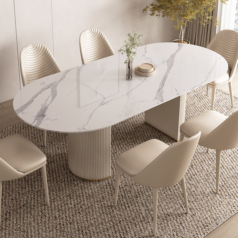 1/4/5/7 Pcs Dining Table Furniture Sintered Stone Dining Table Set Clearhalo 'Dining Room Sets' 'Dining Tables & Seating' 'dining_room_set' 'furn' 'furn_dining_room_set' 'Furniture' 'furniture_dining_room_set' 'Kitchen & Dining Furniture' 5032473