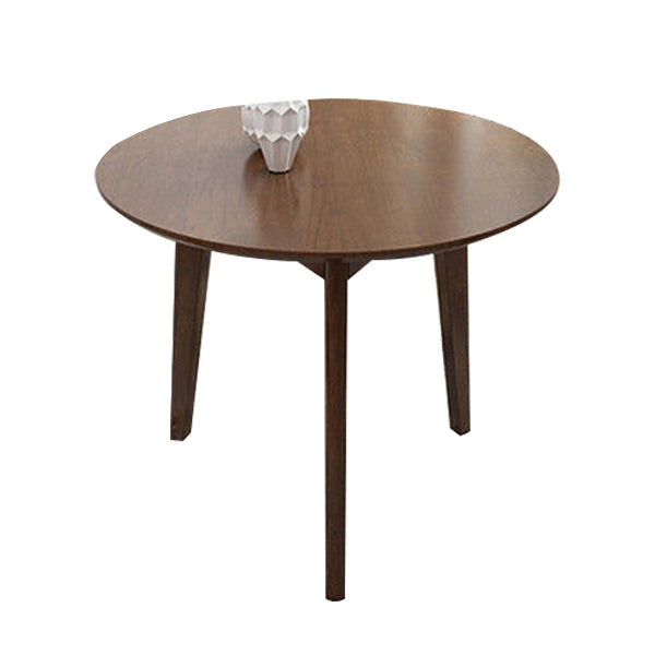 Modern Rubber Wood Dinette Set 1/2/4/5/7 Pieces Round Beige Dining Table Set Walnut 31"L x 31"W Clearhalo 'Dining Room Sets' 'Dining Tables & Seating' 'dining_room_set' 'furn' 'furn_dining_room_set' 'Furniture' 'furniture_dining_room_set' 'Kitchen & Dining Furniture' 5032482