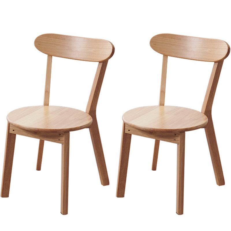 Modern Rubber Wood Dinette Set 1/2/4/5/7 Pieces Round Beige Dining Table Set 2 Light Wood Chairs Clearhalo 'Dining Room Sets' 'Dining Tables & Seating' 'dining_room_set' 'furn' 'furn_dining_room_set' 'Furniture' 'furniture_dining_room_set' 'Kitchen & Dining Furniture' 5032483