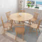 Modern Rubber Wood Dinette Set 1/2/4/5/7 Pieces Round Beige Dining Table Set 7 Pieces: Table, 6 Wood Chairs Clearhalo 'Dining Room Sets' 'Dining Tables & Seating' 'dining_room_set' 'furn' 'furn_dining_room_set' 'Furniture' 'furniture_dining_room_set' 'Kitchen & Dining Furniture' 5032486