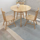Modern Rubber Wood Dinette Set 1/2/4/5/7 Pieces Round Beige Dining Table Set 4 Pieces: Table, 3 Wood Chairs Clearhalo 'Dining Room Sets' 'Dining Tables & Seating' 'dining_room_set' 'furn' 'furn_dining_room_set' 'Furniture' 'furniture_dining_room_set' 'Kitchen & Dining Furniture' 5032491