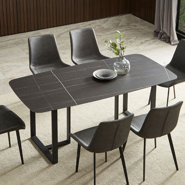 Modern Sintered Stone Dining Table Set Rectangle 1/2/5/7 Pieces Dining Set for Home Use Clearhalo 'Dining Room Sets' 'Dining Tables & Seating' 'dining_room_set' 'furn' 'furn_dining_room_set' 'Furniture' 'furniture_dining_room_set' 'Kitchen & Dining Furniture' 5032503