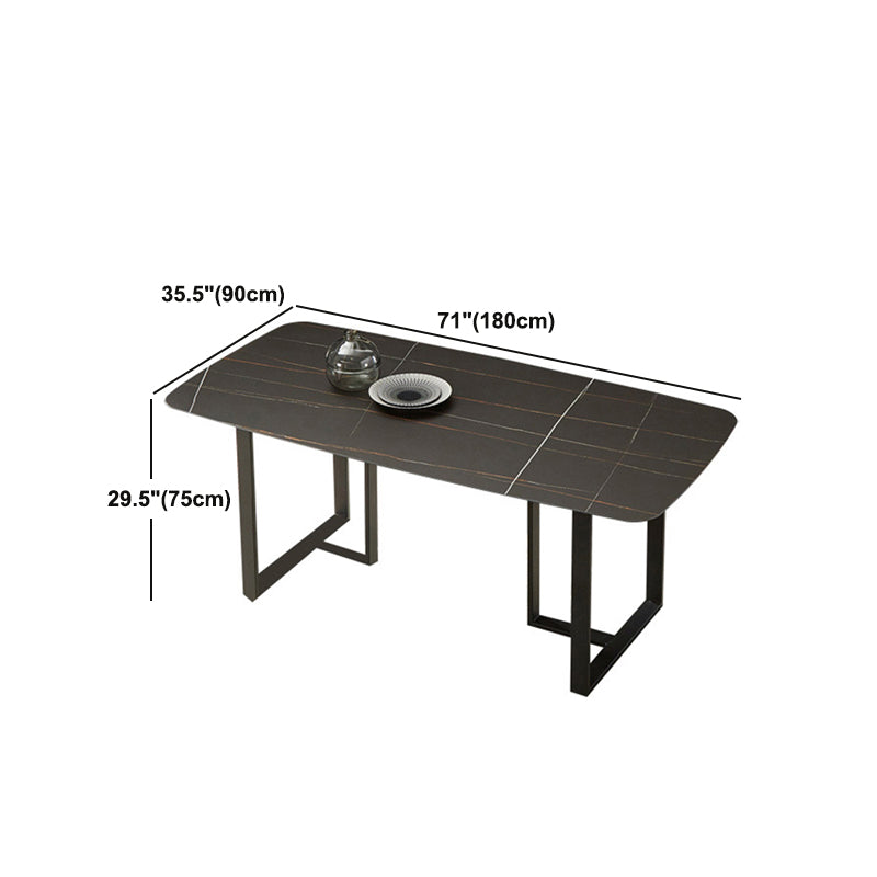 Modern Sintered Stone Dining Table Set Rectangle 1/2/5/7 Pieces Dining Set for Home Use Clearhalo 'Dining Room Sets' 'Dining Tables & Seating' 'dining_room_set' 'furn' 'furn_dining_room_set' 'Furniture' 'furniture_dining_room_set' 'Kitchen & Dining Furniture' 5032512