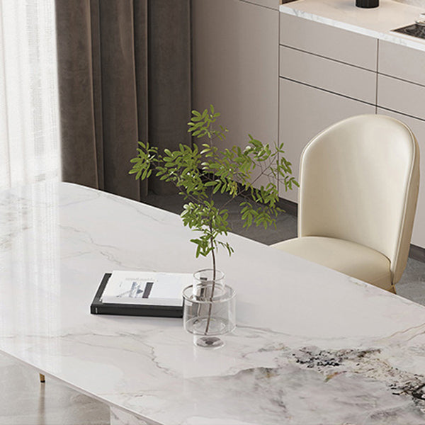 Luxury Sintered Stone Top Dining Set Rectangle 1/2/5/7 Pieces Kitchen Table with Chairs Clearhalo 'Dining Room Sets' 'Dining Tables & Seating' 'dining_room_set' 'furn' 'furn_dining_room_set' 'Furniture' 'furniture_dining_room_set' 'Kitchen & Dining Furniture' 5032533