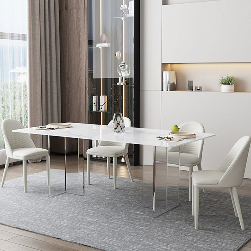 Modern Sintered Stone Dining Table Set 1/2/3/5/6 Pieces Dining Set for Home Use 5 Pieces: Table, 4 Chairs Clearhalo 'Dining Room Sets' 'Dining Tables & Seating' 'dining_room_set' 'furn' 'furn_dining_room_set' 'Furniture' 'furniture_dining_room_set' 'Kitchen & Dining Furniture' 5032562