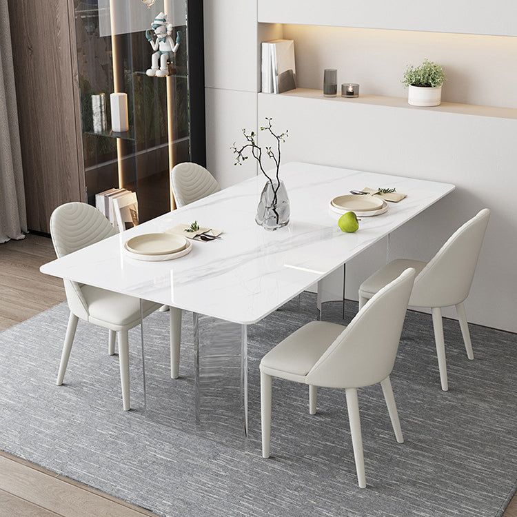 Modern Sintered Stone Dining Table Set 1/2/3/5/6 Pieces Dining Set for Home Use Clearhalo 'Dining Room Sets' 'Dining Tables & Seating' 'dining_room_set' 'furn' 'furn_dining_room_set' 'Furniture' 'furniture_dining_room_set' 'Kitchen & Dining Furniture' 5032564