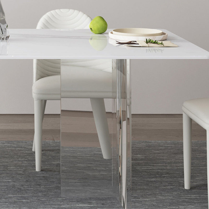 Modern Sintered Stone Dining Table Set 1/2/3/5/6 Pieces Dining Set for Home Use Clearhalo 'Dining Room Sets' 'Dining Tables & Seating' 'dining_room_set' 'furn' 'furn_dining_room_set' 'Furniture' 'furniture_dining_room_set' 'Kitchen & Dining Furniture' 5032569