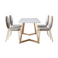 Glam Iron Dinette Set 1/2/5 Pieces Rectangle Sintered Stone Top Dining Table Set 5 Pieces: Table, 4 Grey Chairs Clearhalo 'Dining Room Sets' 'Dining Tables & Seating' 'dining_room_set' 'furn' 'furn_dining_room_set' 'Furniture' 'furniture_dining_room_set' 'Kitchen & Dining Furniture' 5032581