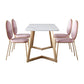 Glam Iron Dinette Set 1/2/5 Pieces Rectangle Sintered Stone Top Dining Table Set 5 Pieces: Table, 4 Pink Chairs Clearhalo 'Dining Room Sets' 'Dining Tables & Seating' 'dining_room_set' 'furn' 'furn_dining_room_set' 'Furniture' 'furniture_dining_room_set' 'Kitchen & Dining Furniture' 5032582