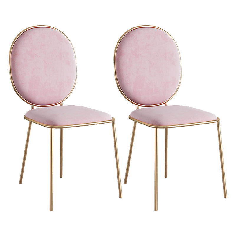 Glam Iron Dinette Set 1/2/5 Pieces Rectangle Sintered Stone Top Dining Table Set 2 Pink Chairs Clearhalo 'Dining Room Sets' 'Dining Tables & Seating' 'dining_room_set' 'furn' 'furn_dining_room_set' 'Furniture' 'furniture_dining_room_set' 'Kitchen & Dining Furniture' 5032592