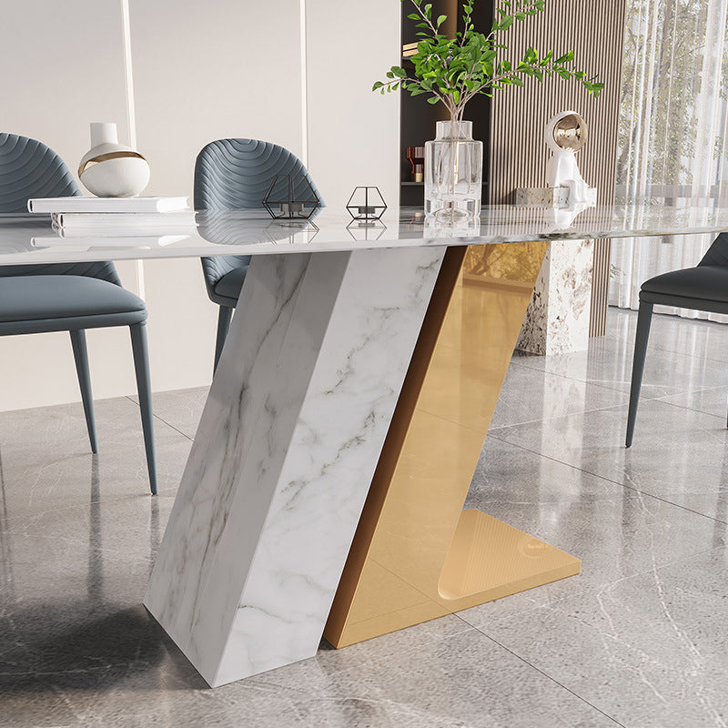 1/2/5/7 Pieces Dining Table Set with Sintered Stone Top Dining Table Furniture Clearhalo 'Dining Room Sets' 'Dining Tables & Seating' 'dining_room_set' 'furn' 'furn_dining_room_set' 'Furniture' 'furniture_dining_room_set' 'Kitchen & Dining Furniture' 5032605