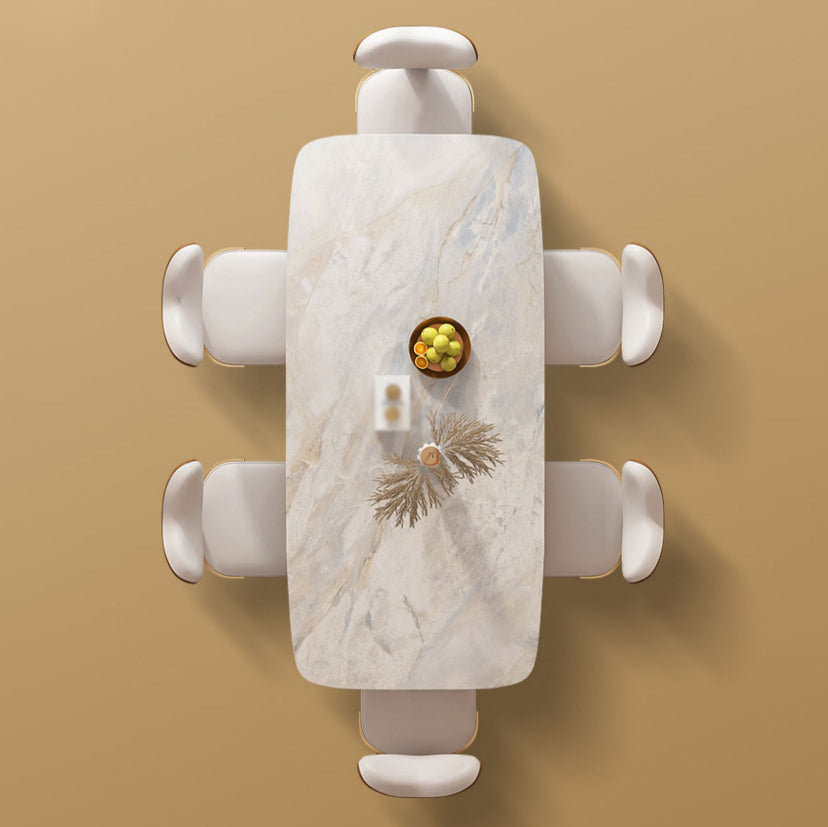 Luxury Sintered Stone Top Dining Set Rectangle 1/4/5/7/9 Pieces Kitchen Table with Chairs Clearhalo 'Dining Room Sets' 'Dining Tables & Seating' 'dining_room_set' 'furn' 'furn_dining_room_set' 'Furniture' 'furniture_dining_room_set' 'Kitchen & Dining Furniture' 5032624