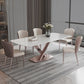 Modern Rectangle Sintered Stone Dining Table Set 1/4/5/6/7 Pieces Dining Set for Home Use 6 Pieces: Table, 5 Chairs Clearhalo 'Dining Room Sets' 'Dining Tables & Seating' 'dining_room_set' 'furn' 'furn_dining_room_set' 'Furniture' 'furniture_dining_room_set' 'Kitchen & Dining Furniture' 5032637