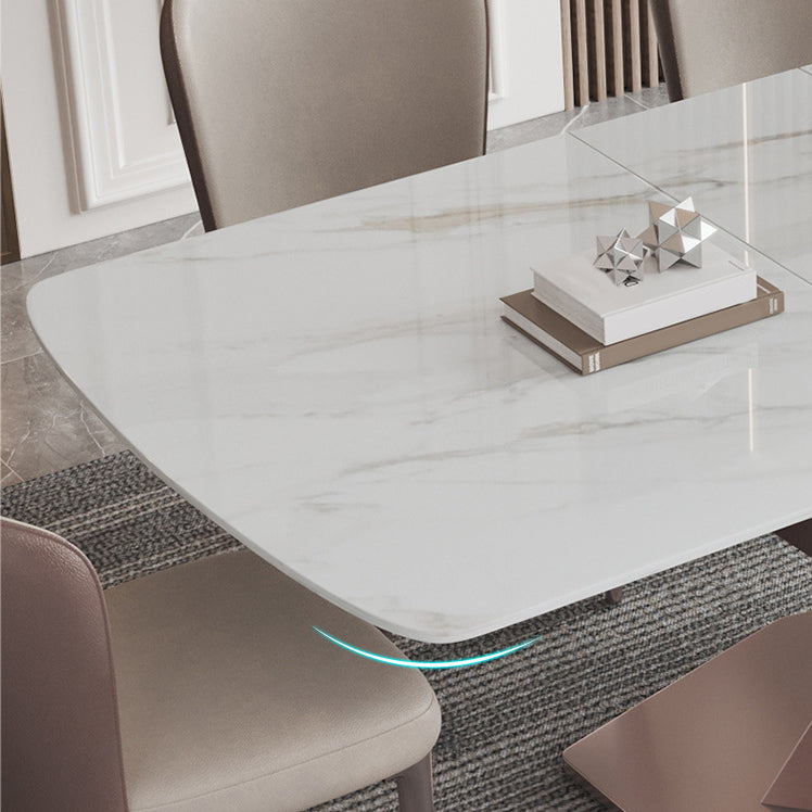 Modern Rectangle Sintered Stone Dining Table Set 1/4/5/6/7 Pieces Dining Set for Home Use Clearhalo 'Dining Room Sets' 'Dining Tables & Seating' 'dining_room_set' 'furn' 'furn_dining_room_set' 'Furniture' 'furniture_dining_room_set' 'Kitchen & Dining Furniture' 5032643