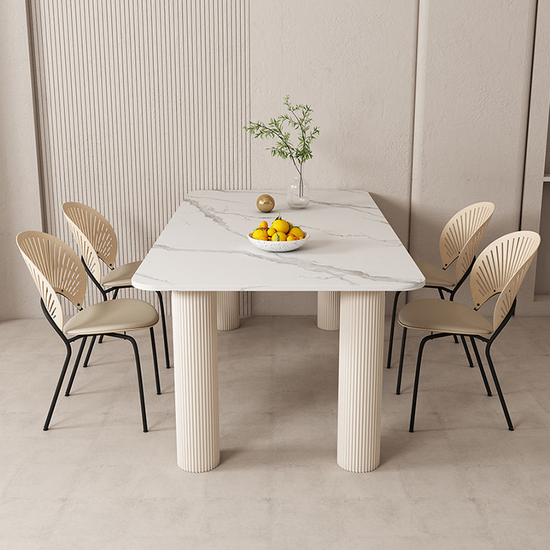 Modern Sintered Stone Dining Table Set 1/4/5/7 Pieces Dining Set 5 Pieces: Table, 4 Chairs Clearhalo 'Dining Room Sets' 'Dining Tables & Seating' 'dining_room_set' 'furn' 'furn_dining_room_set' 'Furniture' 'furniture_dining_room_set' 'Kitchen & Dining Furniture' 5032656