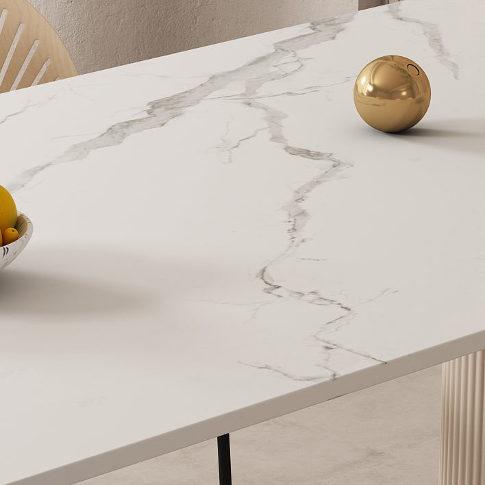 Modern Sintered Stone Dining Table Set 1/4/5/7 Pieces Dining Set Clearhalo 'Dining Room Sets' 'Dining Tables & Seating' 'dining_room_set' 'furn' 'furn_dining_room_set' 'Furniture' 'furniture_dining_room_set' 'Kitchen & Dining Furniture' 5032659