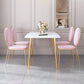 Gold Iron 4 Legs Dining Table Stone Center Top Traditional Luxury Dining Table Legs 51.2"L x 27.6"W x 29.5"H Without Chairs Clearhalo 'Dining Tables & Seating' 'Dining Tables' 'dining_table' 'furn' 'furn_dining_table' 'Furniture' 'furniture_dining_table' 'Kitchen & Dining Furniture' 'kitchen' 'kitchen_dining_table' 5032683