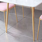 Gold Iron 4 Legs Dining Table Stone Center Top Traditional Luxury Dining Table Clearhalo 'Dining Tables & Seating' 'Dining Tables' 'dining_table' 'furn' 'furn_dining_table' 'Furniture' 'furniture_dining_table' 'Kitchen & Dining Furniture' 'kitchen' 'kitchen_dining_table' 5032687