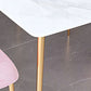 Gold Iron 4 Legs Dining Table Stone Center Top Traditional Luxury Dining Table Clearhalo 'Dining Tables & Seating' 'Dining Tables' 'dining_table' 'furn' 'furn_dining_table' 'Furniture' 'furniture_dining_table' 'Kitchen & Dining Furniture' 'kitchen' 'kitchen_dining_table' 5032688