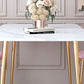 Gold Iron 4 Legs Dining Table Stone Center Top Traditional Luxury Dining Table Clearhalo 'Dining Tables & Seating' 'Dining Tables' 'dining_table' 'furn' 'furn_dining_table' 'Furniture' 'furniture_dining_table' 'Kitchen & Dining Furniture' 'kitchen' 'kitchen_dining_table' 5032689