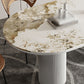 Oval Modern Dining Table Stone Top Metal Double Pedestal Dining Room Table Clearhalo 'Dining Tables & Seating' 'Dining Tables' 'dining_table' 'furn' 'furn_dining_table' 'Furniture' 'furniture_dining_table' 'Kitchen & Dining Furniture' 'kitchen' 'kitchen_dining_table' 5032712