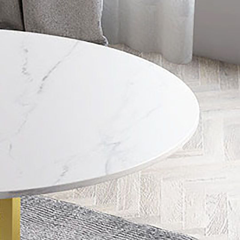 Stone Top Dining Table Contemporary Dining Table with Gold Pedestal Base Clearhalo 'Dining Tables & Seating' 'Dining Tables' 'dining_table' 'furn' 'furn_dining_table' 'Furniture' 'furniture_dining_table' 'Kitchen & Dining Furniture' 'kitchen' 'kitchen_dining_table' 5032730