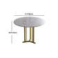 Stone Top Dining Table Contemporary Dining Table with Gold Pedestal Base Clearhalo 'Dining Tables & Seating' 'Dining Tables' 'dining_table' 'furn' 'furn_dining_table' 'Furniture' 'furniture_dining_table' 'Kitchen & Dining Furniture' 'kitchen' 'kitchen_dining_table' 5032738