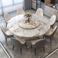 Stone Top Dining Table Traditional Luxury Table with Gold Pedestal Base White 47.2"L x 47.2"W x 29.5"H Without Chairs Clearhalo 'Dining Tables & Seating' 'Dining Tables' 'dining_table' 'furn' 'furn_dining_table' 'Furniture' 'furniture_dining_table' 'Kitchen & Dining Furniture' 'kitchen' 'kitchen_dining_table' 5032742
