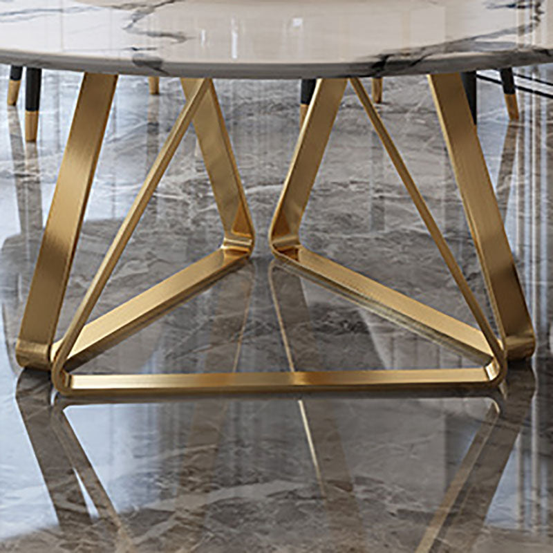 Stone Top Dining Table Traditional Luxury Table with Gold Pedestal Base Clearhalo 'Dining Tables & Seating' 'Dining Tables' 'dining_table' 'furn' 'furn_dining_table' 'Furniture' 'furniture_dining_table' 'Kitchen & Dining Furniture' 'kitchen' 'kitchen_dining_table' 5032749