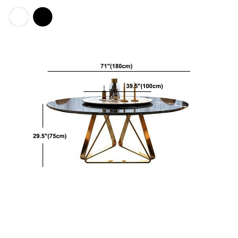 Stone Top Dining Table Traditional Luxury Table with Gold Pedestal Base Clearhalo 'Dining Tables & Seating' 'Dining Tables' 'dining_table' 'furn' 'furn_dining_table' 'Furniture' 'furniture_dining_table' 'Kitchen & Dining Furniture' 'kitchen' 'kitchen_dining_table' 5032754