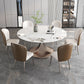 Glam Sintered Stone Dining Table Round Dinner Room Table for Dining Room 47.2"L x 47.2"W x 29.5"H Fixed Table Without Chairs Clearhalo 'Dining Tables & Seating' 'Dining Tables' 'dining_table' 'furn' 'furn_dining_table' 'Furniture' 'furniture_dining_table' 'Kitchen & Dining Furniture' 'kitchen' 'kitchen_dining_table' 5032756