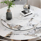 Glam Sintered Stone Dining Table Round Dinner Room Table for Dining Room Clearhalo 'Dining Tables & Seating' 'Dining Tables' 'dining_table' 'furn' 'furn_dining_table' 'Furniture' 'furniture_dining_table' 'Kitchen & Dining Furniture' 'kitchen' 'kitchen_dining_table' 5032762