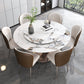 Glam Sintered Stone Dining Table Round Dinner Room Table for Dining Room Clearhalo 'Dining Tables & Seating' 'Dining Tables' 'dining_table' 'furn' 'furn_dining_table' 'Furniture' 'furniture_dining_table' 'Kitchen & Dining Furniture' 'kitchen' 'kitchen_dining_table' 5032764