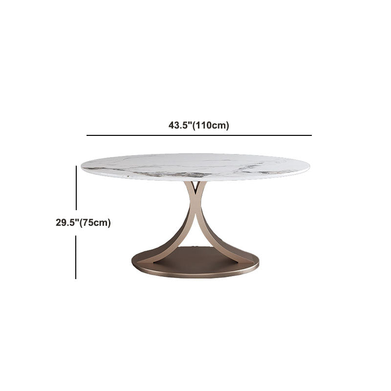 Glam Sintered Stone Dining Table Round Dinner Room Table for Dining Room Clearhalo 'Dining Tables & Seating' 'Dining Tables' 'dining_table' 'furn' 'furn_dining_table' 'Furniture' 'furniture_dining_table' 'Kitchen & Dining Furniture' 'kitchen' 'kitchen_dining_table' 5032765