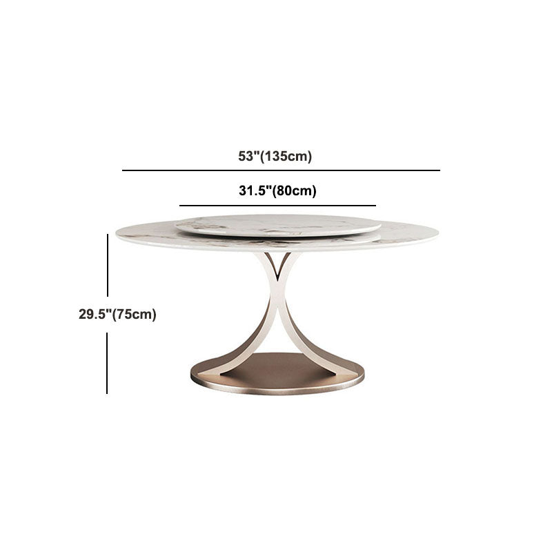 Glam Sintered Stone Dining Table Round Dinner Room Table for Dining Room Clearhalo 'Dining Tables & Seating' 'Dining Tables' 'dining_table' 'furn' 'furn_dining_table' 'Furniture' 'furniture_dining_table' 'Kitchen & Dining Furniture' 'kitchen' 'kitchen_dining_table' 5032768