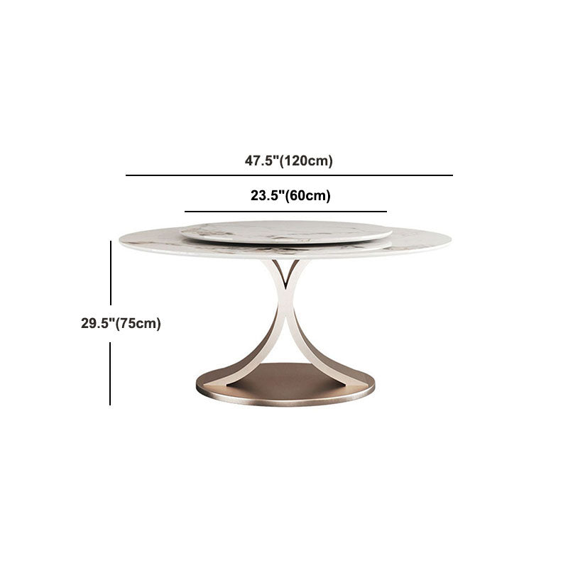 Glam Sintered Stone Dining Table Round Dinner Room Table for Dining Room Clearhalo 'Dining Tables & Seating' 'Dining Tables' 'dining_table' 'furn' 'furn_dining_table' 'Furniture' 'furniture_dining_table' 'Kitchen & Dining Furniture' 'kitchen' 'kitchen_dining_table' 5032770