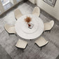 Modern Round Standard Height Dining Table Stone Double Pedestal Dining Table White Without Chairs Clearhalo 'Dining Tables & Seating' 'Dining Tables' 'dining_table' 'furn' 'furn_dining_table' 'Furniture' 'furniture_dining_table' 'Kitchen & Dining Furniture' 'kitchen' 'kitchen_dining_table' 5032776