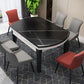 Modern Round Pedestal Dining Table Matte Finish Solid Wood Extendable Dining Table Black Without Chairs Clearhalo 'Dining Tables & Seating' 'Dining Tables' 'dining_table' 'furn' 'furn_dining_table' 'Furniture' 'furniture_dining_table' 'Kitchen & Dining Furniture' 'kitchen' 'kitchen_dining_table' 5032793