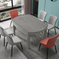 Modern Round Pedestal Dining Table Matte Finish Solid Wood Extendable Dining Table Grey Without Chairs Clearhalo 'Dining Tables & Seating' 'Dining Tables' 'dining_table' 'furn' 'furn_dining_table' 'Furniture' 'furniture_dining_table' 'Kitchen & Dining Furniture' 'kitchen' 'kitchen_dining_table' 5032794