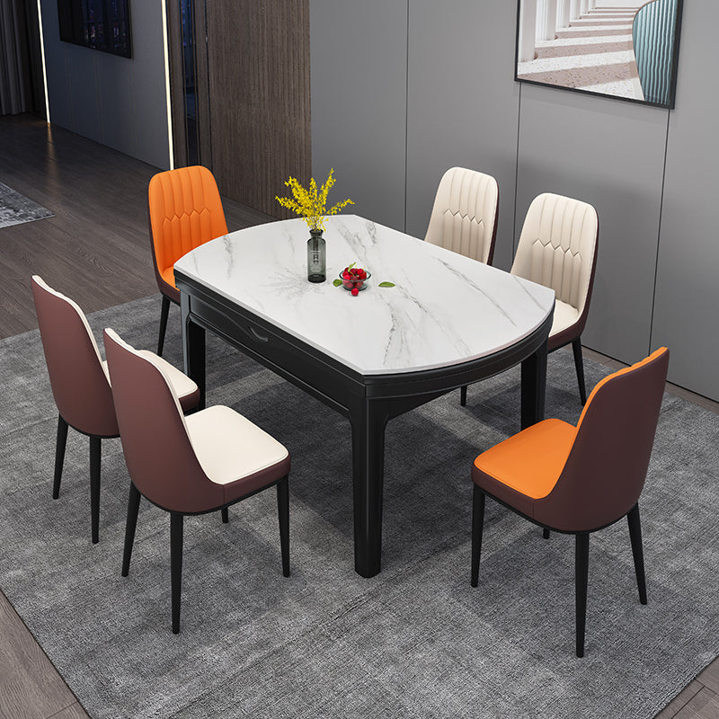 Modern Round Pedestal Dining Table Matte Finish Solid Wood Extendable Dining Table Textured White 59.1"L x 59.1"W x 29.9"H Without Chairs Clearhalo 'Dining Tables & Seating' 'Dining Tables' 'dining_table' 'furn' 'furn_dining_table' 'Furniture' 'furniture_dining_table' 'Kitchen & Dining Furniture' 'kitchen' 'kitchen_dining_table' 5032795