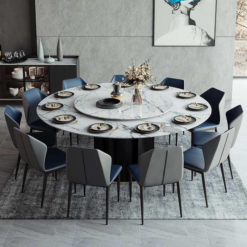 Glam Home Convertible Dining Table Home Round Pedestal Table 78.7"L x 78.7"W x 29.5"H Without Chairs Clearhalo 'Dining Tables & Seating' 'Dining Tables' 'dining_table' 'furn' 'furn_dining_table' 'Furniture' 'furniture_dining_table' 'Kitchen & Dining Furniture' 'kitchen' 'kitchen_dining_table' 5032807
