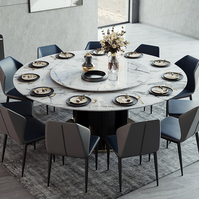 Glam Home Convertible Dining Table Home Round Pedestal Table 70.9"L x 70.9"W x 29.5"H Without Chairs Clearhalo 'Dining Tables & Seating' 'Dining Tables' 'dining_table' 'furn' 'furn_dining_table' 'Furniture' 'furniture_dining_table' 'Kitchen & Dining Furniture' 'kitchen' 'kitchen_dining_table' 5032808