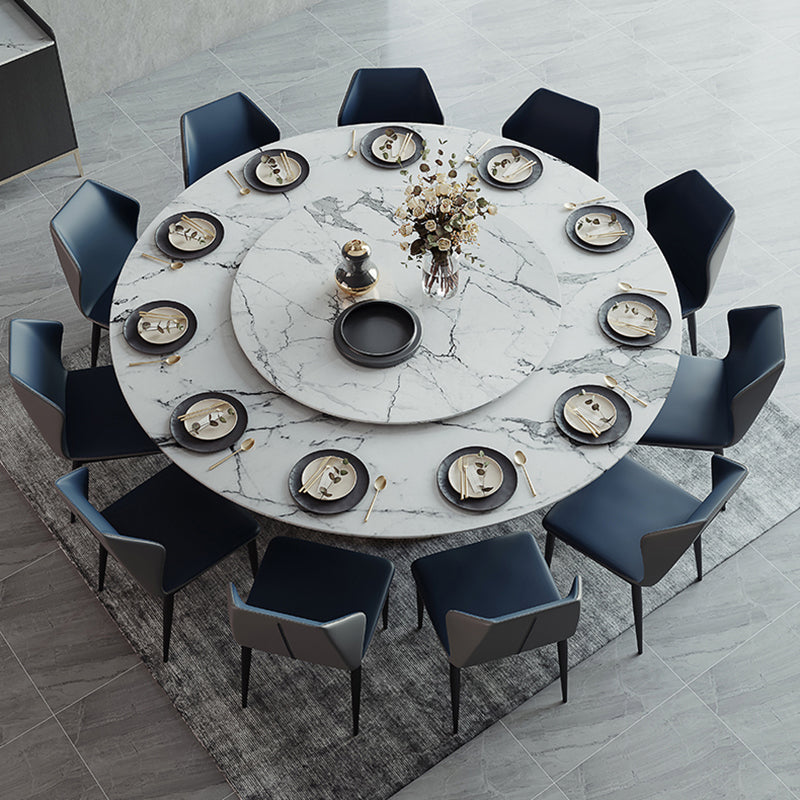 Glam Home Convertible Dining Table Home Round Pedestal Table 59.1"L x 59.1"W x 29.5"H Without Chairs Clearhalo 'Dining Tables & Seating' 'Dining Tables' 'dining_table' 'furn' 'furn_dining_table' 'Furniture' 'furniture_dining_table' 'Kitchen & Dining Furniture' 'kitchen' 'kitchen_dining_table' 5032810