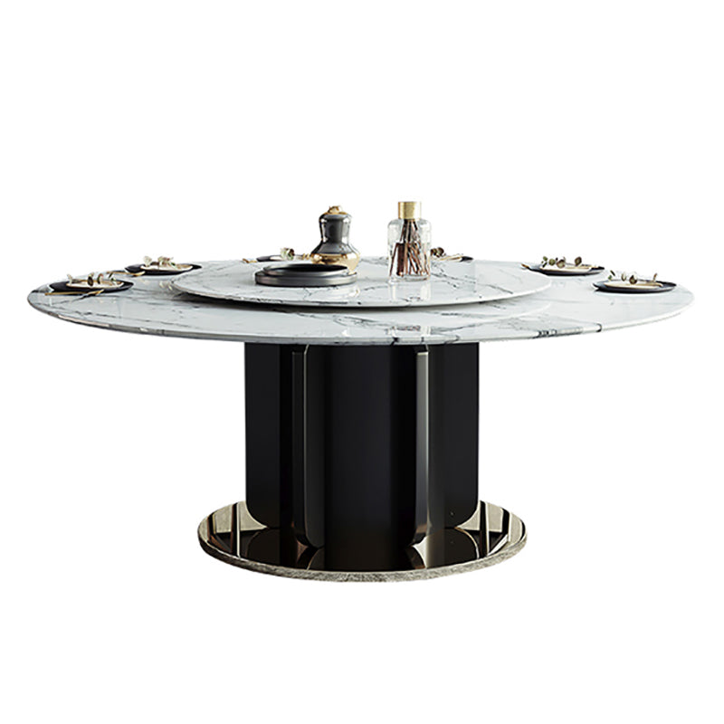 Glam Home Convertible Dining Table Home Round Pedestal Table Without Chairs Clearhalo 'Dining Tables & Seating' 'Dining Tables' 'dining_table' 'furn' 'furn_dining_table' 'Furniture' 'furniture_dining_table' 'Kitchen & Dining Furniture' 'kitchen' 'kitchen_dining_table' 5032811