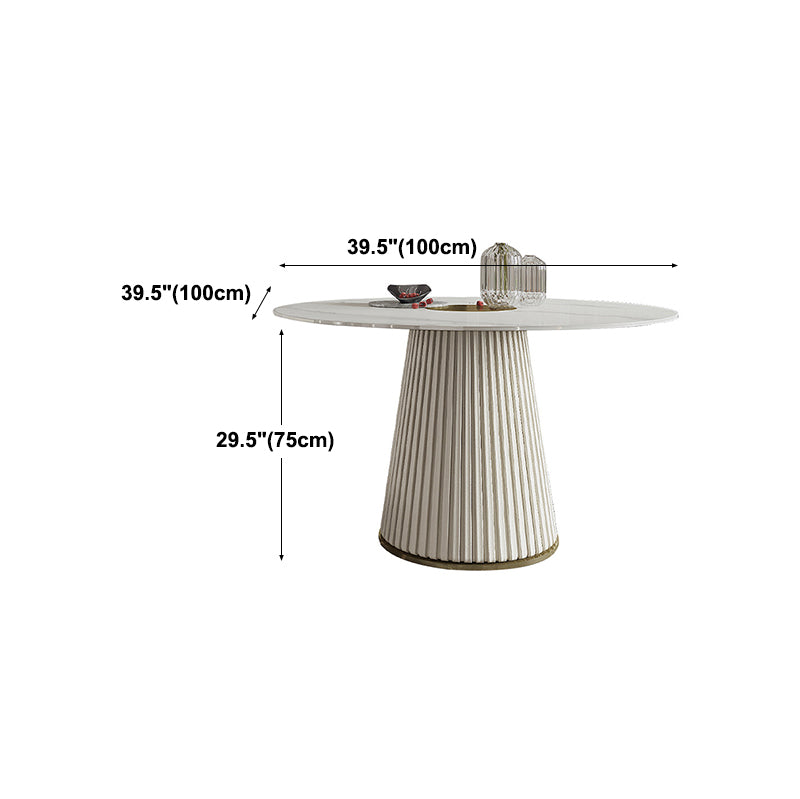 Glam Home Convertible Dining Table Sintered Stone Round Pedestal Table Clearhalo 'Dining Tables & Seating' 'Dining Tables' 'dining_table' 'furn' 'furn_dining_table' 'Furniture' 'furniture_dining_table' 'Kitchen & Dining Furniture' 'kitchen' 'kitchen_dining_table' 5032832
