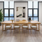 Rectangle Modern Solid Wood Standard Height Table Double Pedestal Dining Table 110.2"L x 47.2"W x 29.5"H Without Chairs Clearhalo 'Dining Tables & Seating' 'Dining Tables' 'dining_table' 'furn' 'furn_dining_table' 'Furniture' 'furniture_dining_table' 'Kitchen & Dining Furniture' 'kitchen' 'kitchen_dining_table' 5032843