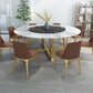 Modern Sintered Stone Dining Table Round Dinner Room Table for Dining Room 47.2"L x 47.2"W x 29.5"H Lazy Susan Without Chairs Clearhalo 'Dining Tables & Seating' 'Dining Tables' 'dining_table' 'furn' 'furn_dining_table' 'Furniture' 'furniture_dining_table' 'Kitchen & Dining Furniture' 'kitchen' 'kitchen_dining_table' 5032880