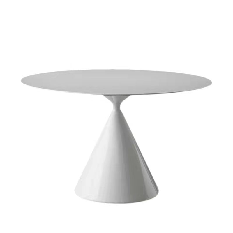 Metal Modern Style Round Dining Table Sintered Stone Top Table for Dining Room White Without Chairs Clearhalo 'Dining Tables & Seating' 'Dining Tables' 'dining_table' 'furn' 'furn_dining_table' 'Furniture' 'furniture_dining_table' 'Kitchen & Dining Furniture' 'kitchen' 'kitchen_dining_table' 5032916