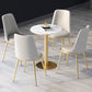 Stone Top Dining Table Contemporary Table with Sled Base in Gold Clearhalo 'Dining Tables & Seating' 'Dining Tables' 'dining_table' 'furn' 'furn_dining_table' 'Furniture' 'furniture_dining_table' 'Kitchen & Dining Furniture' 'kitchen' 'kitchen_dining_table' 5032934